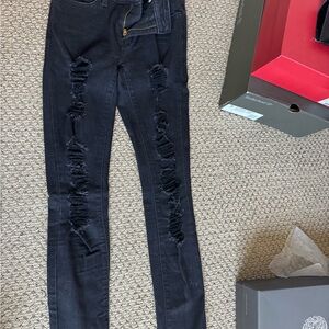 Levi's Black Skinny Jeans Distressed Style